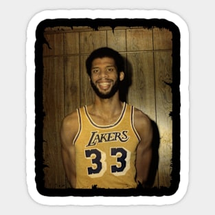 Kareem Abdul Jabbar - Vintage Design Of Basketball Sticker